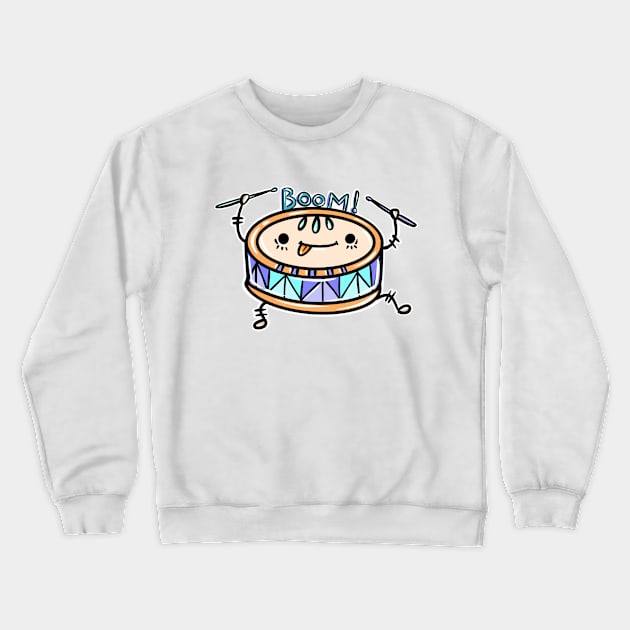 Drummer kid Crewneck Sweatshirt by Paula Tamashiro